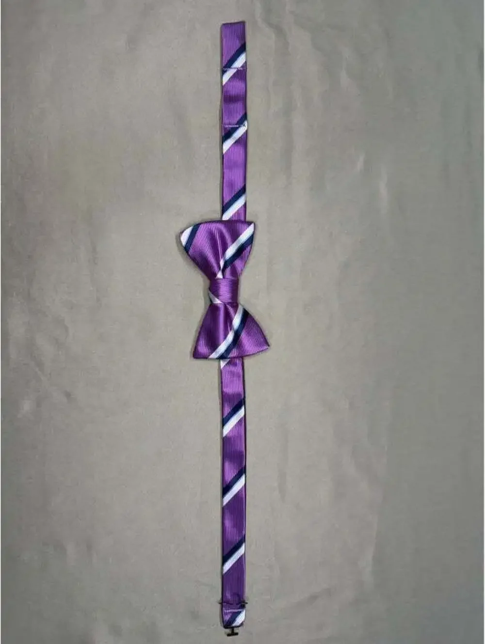 IZOD Purple Striped Bow Tie